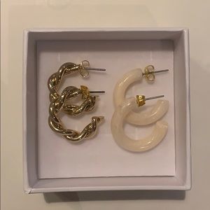 Gold and Resin hoop earrings